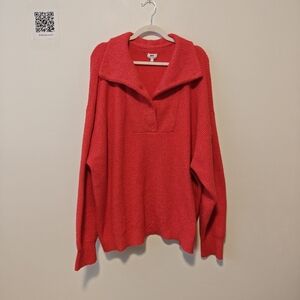 Aerie Vibrant Red Cowl Neck Sweater